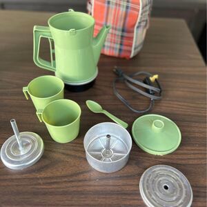 Vintage Cornwall Coffee Percolator travel kit Hot coffee 2 cups missing